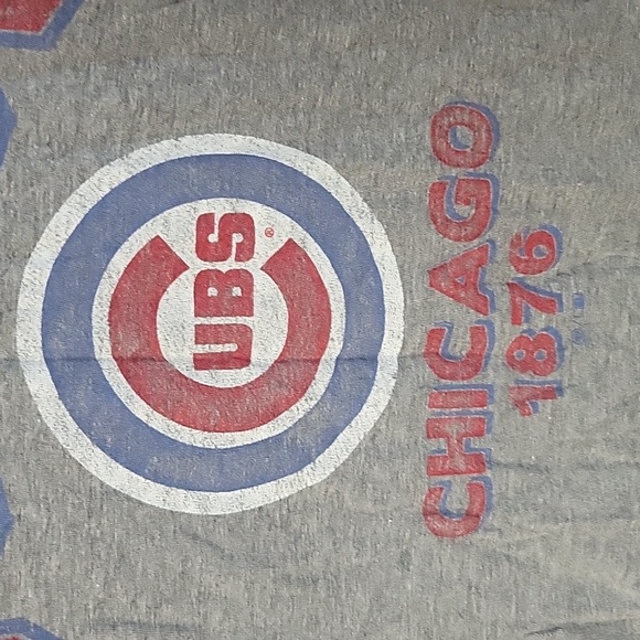 Made by 47 CHICAGO CUBS Women's 3/4 Sleeve Shirt Size Large Gray and Blue - Picture 2 of 6